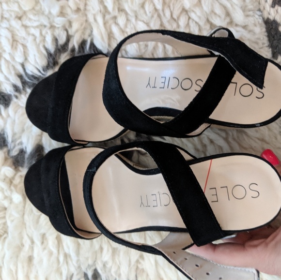 Sole Society Black Suede Espadrille Sandal - Picture 3 of 5